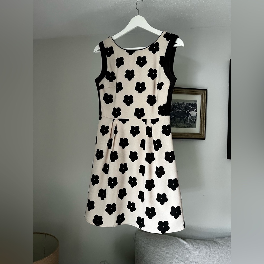Esley mini dress - cream with black flowers